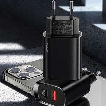 Incarcator Priza 1xUSB-C, PD20W, 1xUSB-A, QC3.0 - USAMS T35 (US-CC121) - Black - Img 3