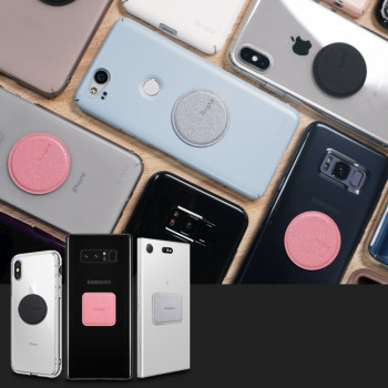 Placute Metalice pentru Telefon (set 2) - Ringke PU Leather Cover - Silver - Img 3