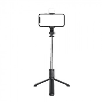 Selfie Stick Stabil cu Trepied si LED, 105cm - Techsuit (Q02S) - Black - Img 3