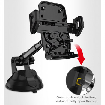 Suport Auto pentru Parbriz si Bord - Yesido Extendable Arm (C40) - Black - Img 4