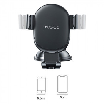 Suport Auto Telefon Parbriz / Bord - Yesido Gravity Grip (C120) - Black - Img 4