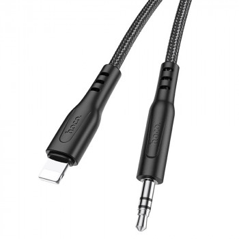 Cablu Audio Adaptor Lightning la Jack 1m - Hoco (UPA18) - Black - Img 1