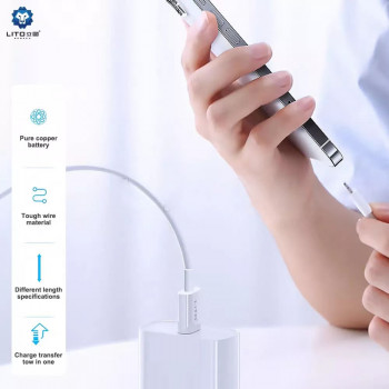 Cablu de Date Type-C la Lightning 18W, 2m - Lito - White - Img 4