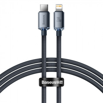 Cablu de Date Type-C la Lightning 20W, 1.2m - Baseus Crystal Shine (CAJY000201) - Black - Img 1