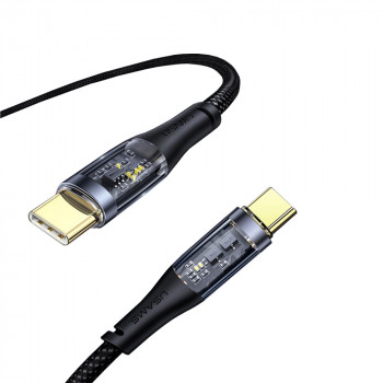Cablu de Date Type-C la Type-C PD, 100W, 1.2m - USAMS Icy Series (US-SJ574) - Black - Img 1