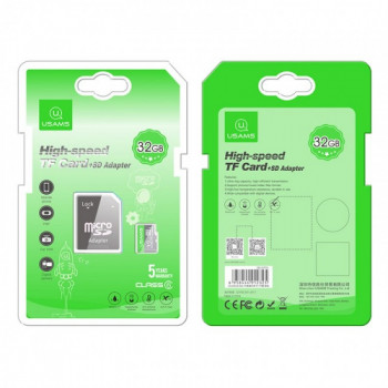 Card de Memorie TF 32GB + Adaptor - USAMS High Speed (US-ZB118) - Black - Img 2
