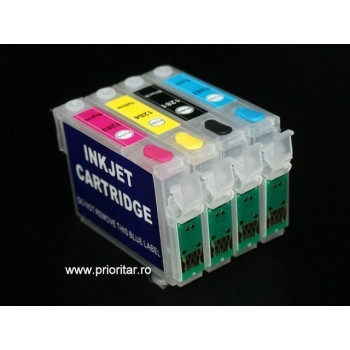 Cartus autoresetabil rosu EPSON T1283 reincarcabil refilabil ( Cartuse T-1283 MAGENTA rosii cu cip auto-resetabil ) imprimante Epson Stylus Office BX305F BX305FW S22 SX125 SX130 SX235W SX420W SX425W SX435W SX438W SX440W SX445W - Img 2