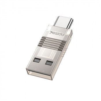 Cititor de Carduri TF, USB, Type-C, 480Mbps - Yesido (GS21) - Transparent - Img 2