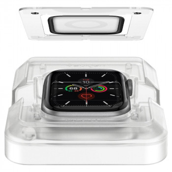 Folie pentru Apple Watch 4 / 5 / 6 / SE 44mm (set 2) - Spigen ProFlex EZ Fit - Black - Img 4