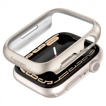 Husa pentru Apple Watch 7 / 8 (41mm) - Spigen Thin Fit - Starlight - Img 4