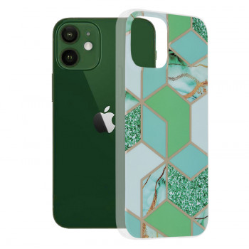 Husa telefon iPhone 12 / 12 Pro - Techsuit Marble Series - Green Hex
