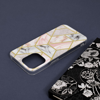 Husa telefon iPhone 13 Pro - Techsuit Marble Series - Pink Hex - Img 4