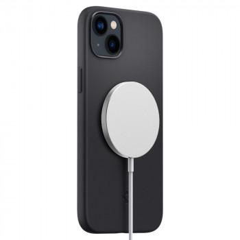 Husa telefon iPhone 14 - Spigen Silicone Fit Mag Safe - Black - Img 3