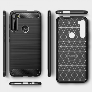 Husa telefon Motorola One Fusion Plus - Techsuit Carbon Silicone - Black - Img 4