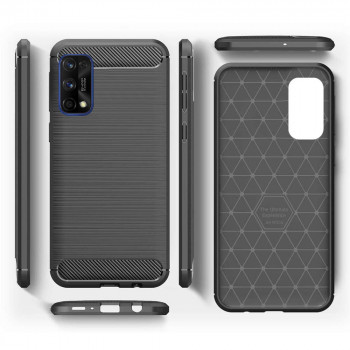 Husa telefon Realme 7 Pro - Techsuit Carbon Silicone - Black - Img 4