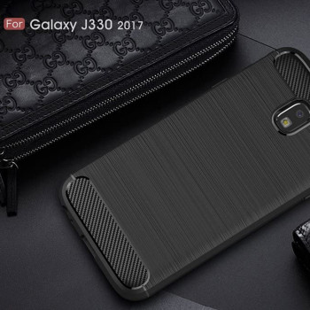 Husa telefon Samsung Galaxy J3 2017 J330, Galaxy J3 Pro 2017 - Techsuit Carbon Silicone - Black - Img 2