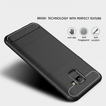 Husa telefon Samsung Galaxy J6 2018 - Techsuit Carbon Silicone - Black - Img 4
