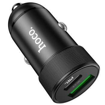 Incarcator Auto USB, QC3.0, 18W, Type-C, PD20W - Hoco (Z32B Speed Up) - Black - Img 3