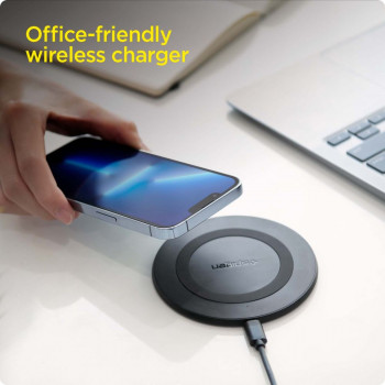 Incarcator Wireless Fast Charging 15W - Spigen (PF2104G) - Black - Img 2