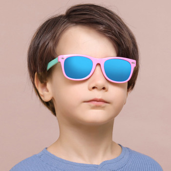 Ochelari de Soare pentru Copii cu Protectie UV - Techsuit (D802) - Black / Blue - Img 2