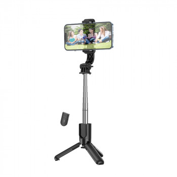 Selfie Stick Bluetooth - Hoco Tripod Mount Figure (K17) - Black - Img 2
