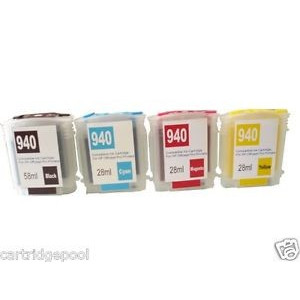 Set 4 cartuse reincarcabile pentru HP940 HP-940 HP Officejet PRO 8500 PRO 8000 - Img 3