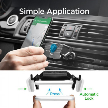 Suport Auto Telefon CD Player - Spigen Clamp Grip (TMS24) - Black - Img 2