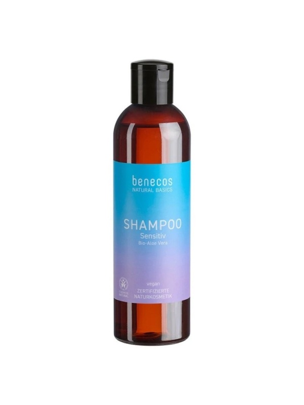 Sampon pentru scalp sensibil cu aloe vera bio, vegan, 250ml - benecos Natural Basics