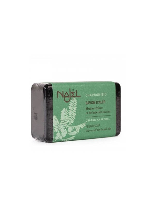 Sapun de Alep purificator cu carbune, 100g - Najel