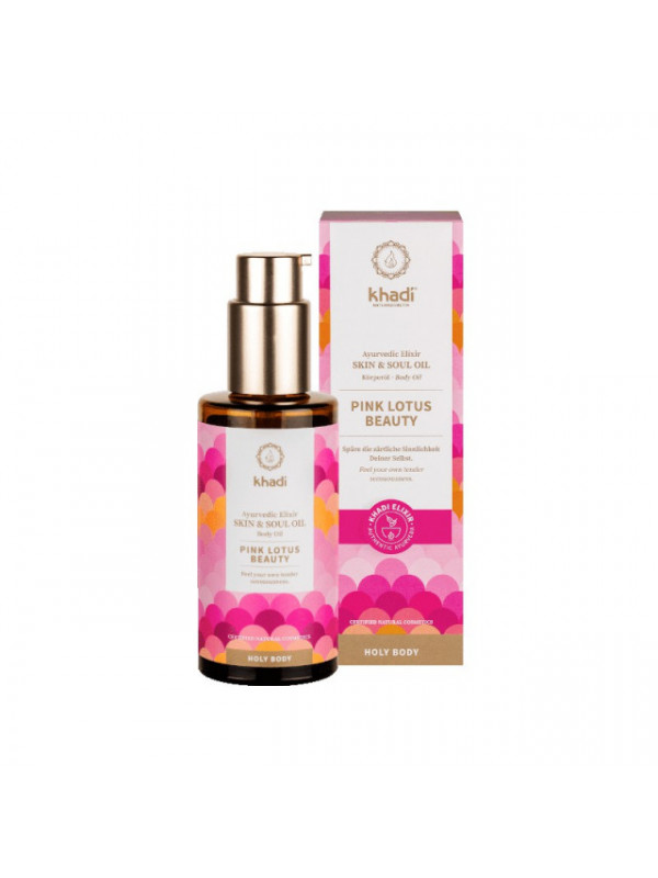 Ulei ayurvedic elixir Lotus Roz Skin & Soul, 100ml - Khadi