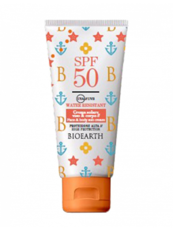 Crema solara SPF 50, fata si corp, rezistenta la apa, 100ml - Bioearth