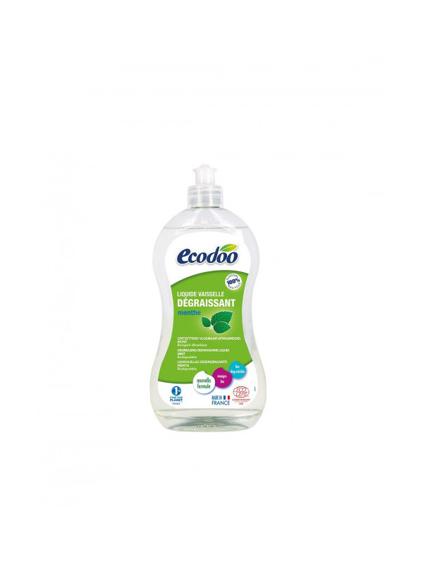 Detergent bio lichid pentru vase ultradegresant 500 ml otet si menta - Ecodoo