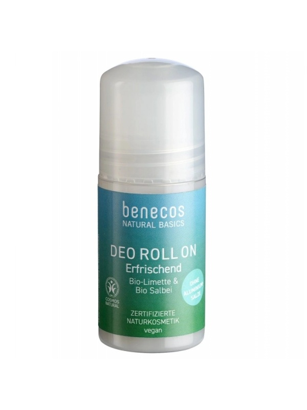 Deodorant natural roll-on cu extract de lime si salvie, 50ml - benecos Natural Basics