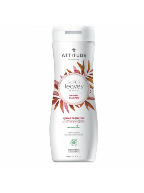 Superleaves Sampon fara silicon pentru protectia parului vopsit (473 ml), Attitude