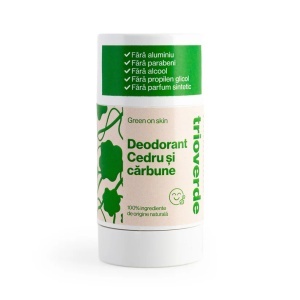 Deodorant cu cedru și cărbune Trio verde