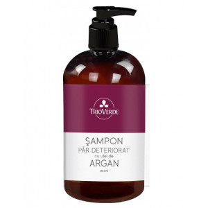 Sampon natural cu ulei de argan pentru par vopsit sau foarte uscat -Trio Verde - Img 2
