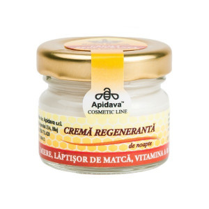Crema naturala regeneranta noapte cu miere, laptisor de matca, vitaminele A si E- Apidava
