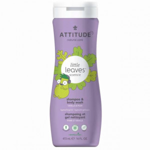 Sampon si gel de dus pentru copii, vanilie si pere, 473ml - ATTITUDE Little Leaves