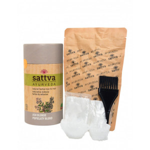 Vopsea de par Blond Cenusiu, 150gr – Sattva Ayurveda - Img 2