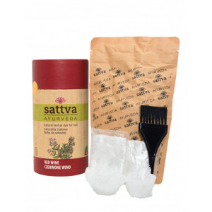 Vopsea de par Red Wine, 150gr – Sattva Ayurveda - Img 2
