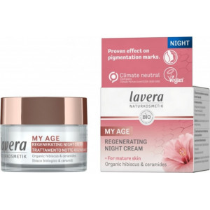 Crema de noapte regeneranta ten matur cu hibiscus si ceramide MY AGE, 50ml - LAVERA