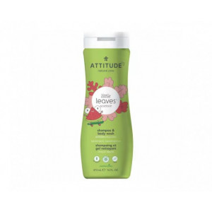 Sampon si gel de dus pentru copii, pepene si cocos, 473ml - ATTITUDE Little Leaves