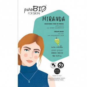 Masca crema ten gras MIRANDA struguri verzi, 10ml - PuroBio