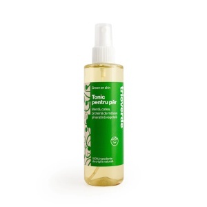 Tonic pentru par cu keratina vegetala, cafea si proteina din matase cu aroma de Menta - Trio Verde