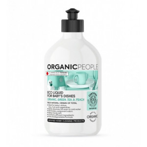 Detergent ecologic pentru vasele bebelusilor Green Tea & Peach, 500ml - Organic People