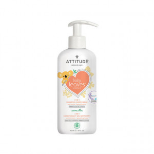 Sampon si gel de dus pentru bebe, nectar de pere, 473ml - ATTITUDE Baby Leaves