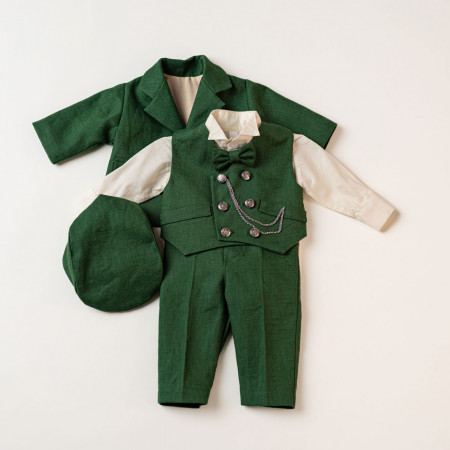 Costum baieti, 0-1 an, in verde, model ANTHONY