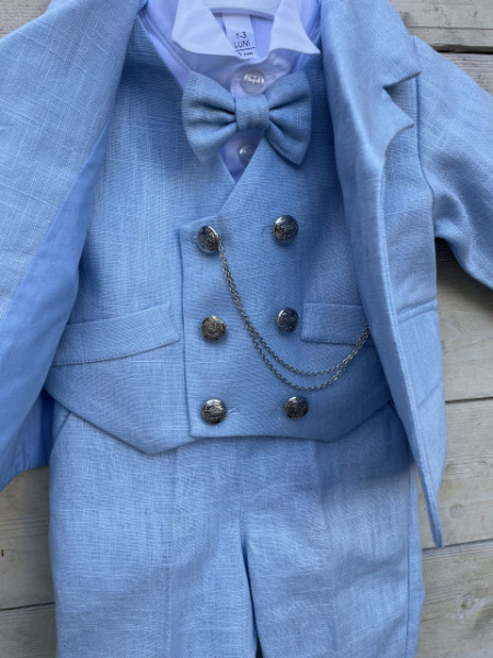 Costum botez baiat, 0-1 ani, in prespalat, model ANTHONY