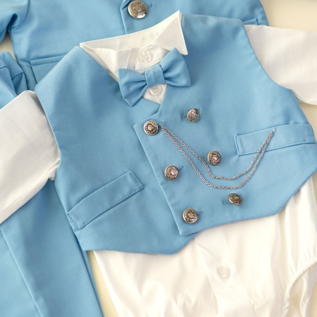 costum bleu botez