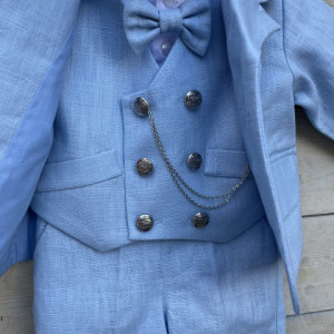 Costum botez baiat, 0-1 ani, in prespalat, model ANTHONY